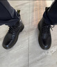 百丽黑曜石勇士厚底休闲加绒靴子户外工装马丁靴A1764DD4 黑绒里 40 实拍图