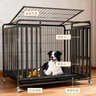 北鼻狗【升级全管加强 】狗笼中型犬大型犬狗笼子宠物狗狗笼子金毛用品 升级四面全管底部加强 黑色 94*64*85CM 建议70斤内 实拍图