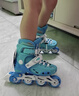 乐秀（ROADSHOW）轮滑鞋儿童专业可调滑冰鞋男女童初学者轮滑鞋3-6-12岁RX1S溜冰鞋 全闪蓝绿单鞋【送轮滑包大礼包】 L 大码(36-39适合8岁+) 实拍图