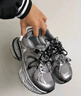 骆驼（CAMEL）老爹鞋男款银月舒适厚底增高休闲鞋 L24A283742AM 灰/枪/黑 40 实拍图