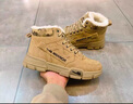 回力(Warrior)男靴加绒保暖马丁靴子男士休闲鞋子男0816 卡其加绒 43 实拍图