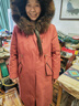 雷公馆 派克服女皮草冬季新品中长款貂皮内胆可拆卸大衣狐狸毛领女装 红色 L 实拍图