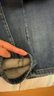 狮子聪  加绒牛仔裤女外穿弹力修身显瘦小脚加厚保暖带绒2025冬季新款 复古蓝银灰绒(SJ-6666) 27 实拍图