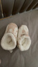 十月结晶新生儿脚套夹棉秋冬男女宝宝护脚套0-12个月婴儿软底鞋子 奈奈小兔粉 0-6个月 实拍图