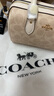 蔻驰（COACH）女包经典标志涂层帆布斜挎包时尚百搭情人节礼物 沙黄色配白色CW329IMXDM 实拍图