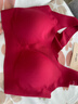 ubras虞书欣同款无尺码内衣女无痕隐形3A抗菌无钢圈文胸罩丝绒红常规版 实拍图