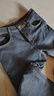 花花公子（PLAYBOY）牛仔裤男冬季商务休闲裤男士直筒裤子男裤宽松长裤 蓝黑色加绒 32 实拍图