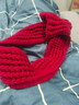 百搭韩版针织毛线红色围巾女2024圣诞冬季高级感新年礼物情侣围脖 针织围巾-酒红色-1个装-保暖 1 实拍图