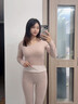 猫人保暖内衣女士发热羊毛秋衣秋裤套装加厚加绒含内穿打底线衣线裤冬 【羊毛发热+蚕丝润肤】肤色 L 【建议重100-115斤】 实拍图
