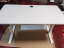喜米莱【热卖款式】电动升降桌电脑电竞桌台式学习书桌实木办公直播桌子 【单电机】奶油白+白腿18mm桌面 长120宽60高75cm 实拍图
