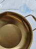 【韩剧同款】加厚不锈钢干锅海鲜锅火锅金色平底浅锅双耳锅泡面锅 迷你款17cm【金色】双柄汤锅 实拍图