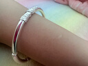 周大生新年礼物足银手镯S990实心开口银手镯繁花生日礼物送女友约31±1g 实拍图