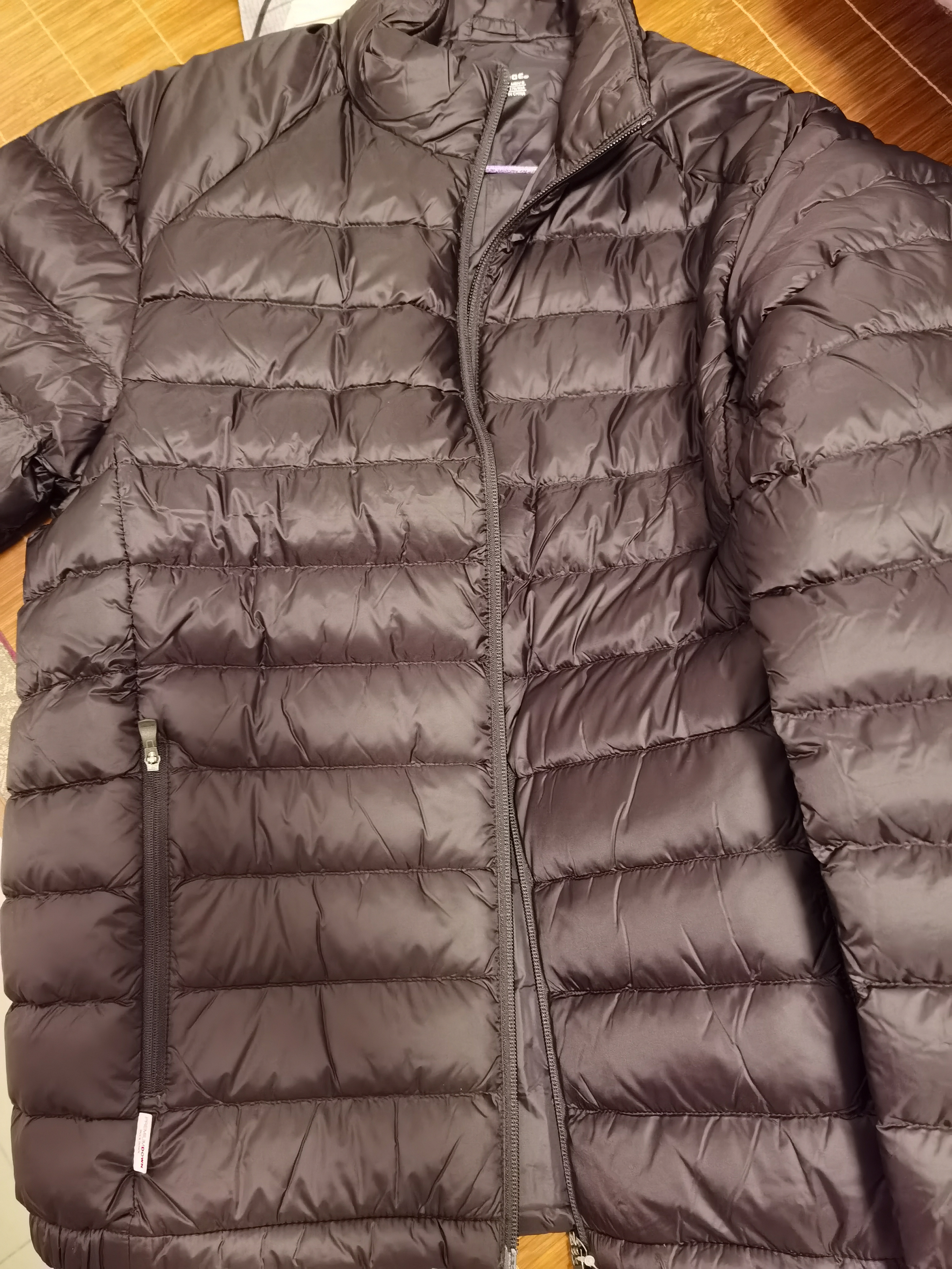 黑冰户外保暖便携羽绒内胆男款立领休闲700蓬鸭绒羽绒服 F8901KH 哑黑 M 实拍图