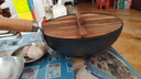 章丘铁锅正宗手工锻打铁锅无涂层物理不粘锅炒锅老式家用炒菜锅厨具轻音 标准版古法烤蓝（已干烧） 26cm 实拍图