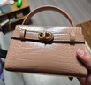 CHARLES&KEITH鳄鱼纹凯莉包手提斜挎婚包包女包生日情人节礼物CK2-50270880-1 BLUSH浅红色 S 实拍图