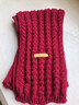 百搭韩版针织毛线红色围巾女2024圣诞冬季高级感新年礼物情侣围脖 针织围巾-酒红色-1个装-保暖 1 实拍图