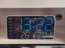 BBA电子时钟桌面电视柜台钟摆台式led数字客厅挂墙智能闹钟 6659蓝 实拍图