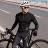 沃萨维（WOSAWE）春秋季公路车薄款长袖自行车骑行服高弹透气速干山地车短袖上衣男 初适-黑色长袖套装 吸湿排汗 M (适合60-70KG) 实拍图