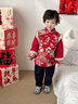 葆氏长袖吃饭罩衣儿童防水隔污拜年服宝宝新年中国风刺绣秋冬外穿护衣 实拍图