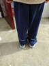左西童装男童裤子冬儿童反光条卫裤2025新款加绒运动裤潮 藏青色 140 实拍图