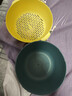 双层塑料洗菜盆沥水篮子厨房神器多功能客厅家用水果盘洗水果菜篮 青黄色 1个 实拍图
