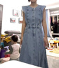 UR2025夏季新款女装复古牛仔荷叶边牛仔连衣裙UWG850114 蓝色 S 实拍图