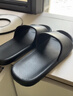 京东京造【抗菌皮纹拖】eva软弹家居防臭浴室新款拖鞋 黑色42-43 实拍图