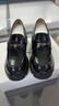 百丽情人节礼物女乐福鞋女英伦小皮鞋通勤单鞋JD007CM5 黑色-亮面 36 实拍图