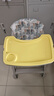 宝宝餐椅家用同款肯德基婴儿餐椅可调高度吃饭餐桌多功能学坐椅子 黄色-双餐盘+坐垫+置物袋+轮子 实拍图