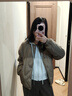 雪中飞新款时尚百搭经典斜插大口袋防风袖口保暖女士短款羽绒服女 松木卡其|7467 XS /155/80A 实拍图