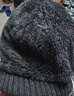 南极人毛线帽男保暖针织护耳冬加绒加厚包头套围脖帽子女N18M2519 黑色 实拍图