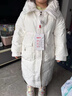 鸭鸭女童羽绒服2022新款洋气中长款毛领中大童加厚极寒儿童外套WJ 白色（环保毛领） 120 （环保毛领） 实拍图