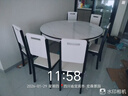 丰舍 餐桌 可变圆桌伸缩折叠实木岩板餐桌椅组合现代轻奢餐桌餐厅饭桌 黑白色-雪山白岩板-实木椅 【1.35米】 一桌6椅 实拍图