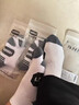 肌动马拉松专业跑步袜子秋冬中筒袜毛巾底运动袜男女羽毛球训练短袜子 白黑3双装 M码（40-44） 实拍图