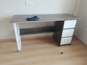 木匠印记电脑桌书架一体桌台式电脑桌储物书桌办公桌学生桌写字桌学习桌 特惠款【加粗钢架】莫兰迪灰色 140cm 实拍图