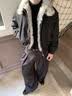 良茨美式cleanfit狼王座山雕棉服男冬季短款外套加绒厚龙牌毛领夹克 黑色【升级款】 L 推荐115-135斤 实拍图