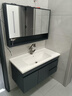恋派浴室柜 陶瓷一体盆卫生间洗脸盆柜组合悬挂式洗漱台智能洗手盆柜 智能镜箱】珠光灰+陶瓷盆 100cm 实拍图