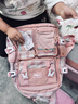 爱迪生发明家初中生书包贝儿小学生大容量女生减负双肩背包 2260-1 粉色大号 实拍图