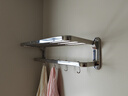 九牧（JOMOO） 卫浴折叠浴巾架卫生间毛巾架太空铝不锈钢置物架浴室五金挂件 【可折叠304不锈钢】936024 实拍图