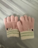 爱宝适婴儿手套秋冬保暖加绒宝宝拼色五指手套儿童分指手套 浅粉兔 2258 实拍图