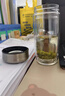 富光玻璃杯双层 带茶隔高硼硅玻璃水杯 茶水分离车载泡茶杯子男320ml 实拍图