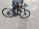 EG7山地自行车成人学生变速越野单车双减震赛车26寸青少年男女 辐条【加厚防滑轮-更安全】黑白 26寸21速【适合：160-180CM】 实拍图