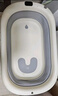婴儿洗澡盆儿童浴盆大号宝宝可折叠可坐可躺洗澡神器新生儿童用品 【不感温款】火山灰 实拍图