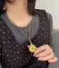 中国黄金（CHINA GOLD）八宝罗盘黄金项链女国风百搭足金圆盘吊坠首饰节日生日礼物送老婆 【中金礼盒】八宝罗盘项链【棕绳】 约2.1g 实拍图