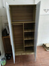 束寻【上门安装】衣柜现代简约实木挂衣杆经济型简易组装出租房卧室 两门80*40*180暖白+胡桃色 自行安装 实拍图