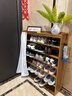 小匠材鞋架家用门口多层入户柜简易玄关防尘收纳鞋柜茶色7层90cm 实拍图