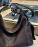 裘真情人节礼物植鞣羊皮逍遥hobo包单肩斜挎包休闲复古大容量通勤包女 咖啡色-小号(偏深)羊皮 实拍图