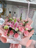 馨仪鲜花速递玫瑰花康乃馨花束送妈妈长辈礼物全国鲜花同城配送 19朵康乃馨百合混搭花束 实拍图