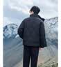 卡宾【蓄热三防】卡宾无缝羽绒服男冬季潮流时尚宽松保暖潮牌立领外套 煤黑色01 2XL /185/54 实拍图