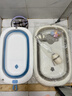 iuu婴儿洗澡盆 可折叠宝宝浴盆大号 洗澡神器躺托浴架新生儿童用品 【北欧灰】单盆 材质：FAD食品级材质检测认证 实拍图